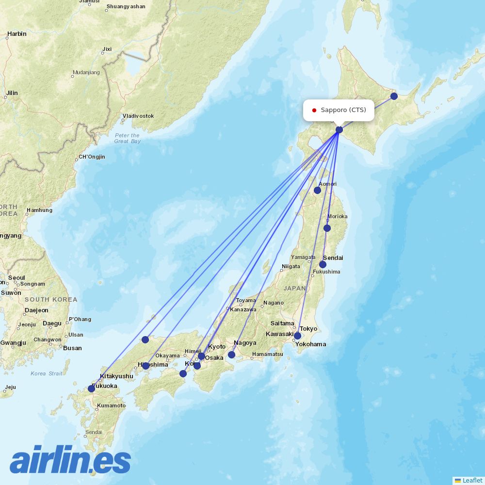 JAL at CTS route map