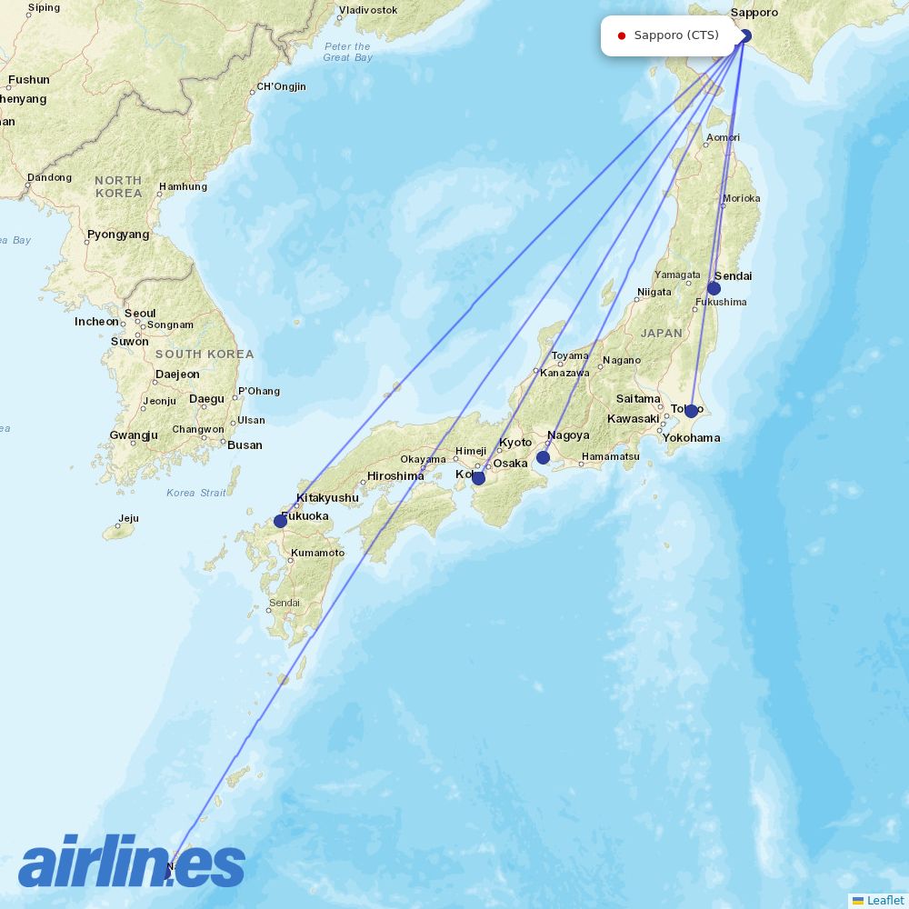 Peach Aviation at CTS route map