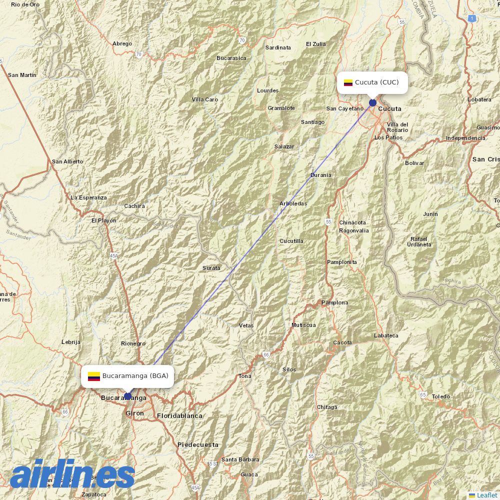Clic Air at CUC route map