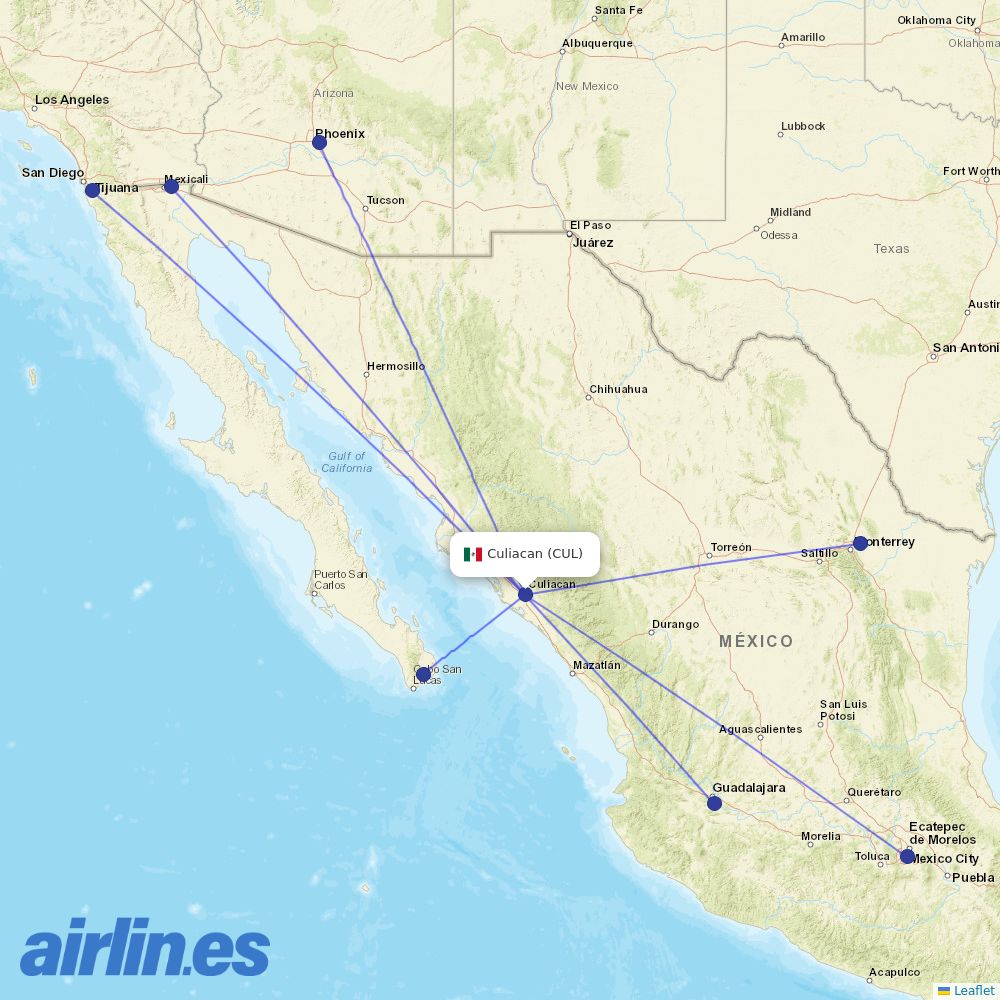 Volaris at CUL route map