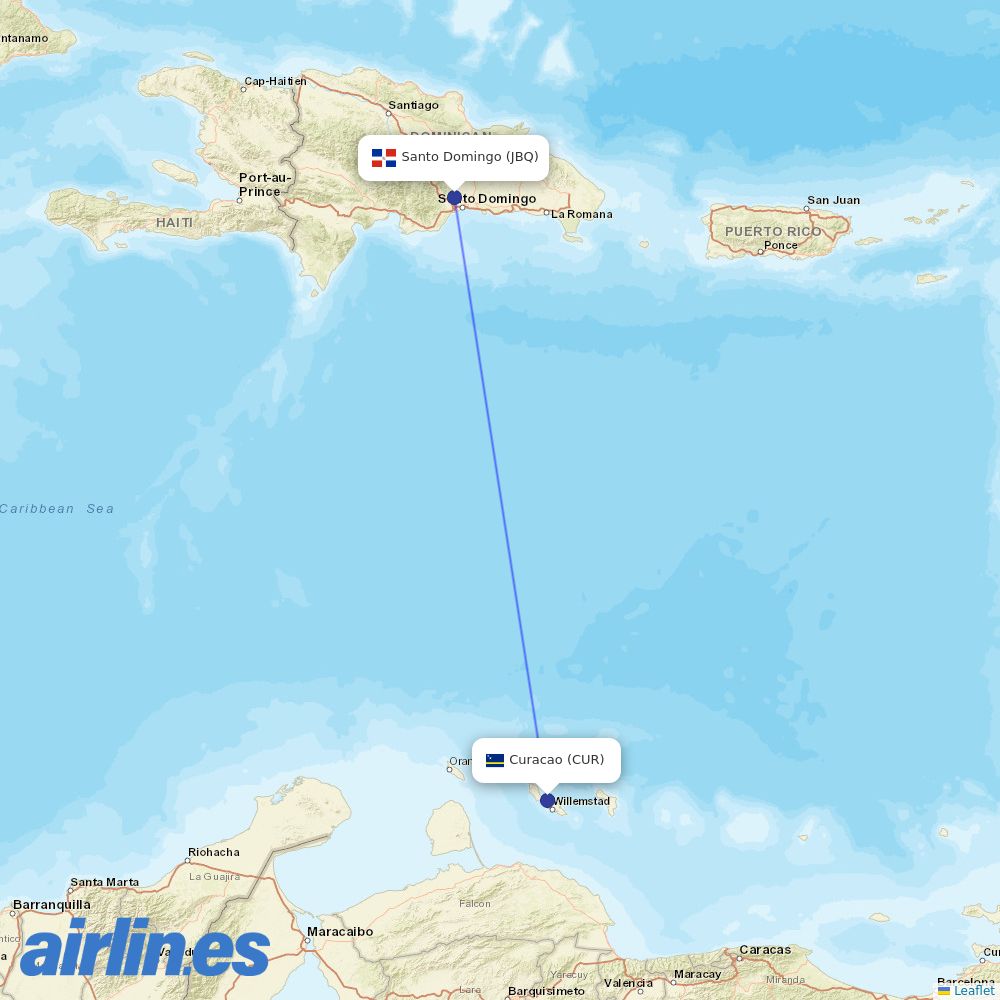 Air Century at CUR route map