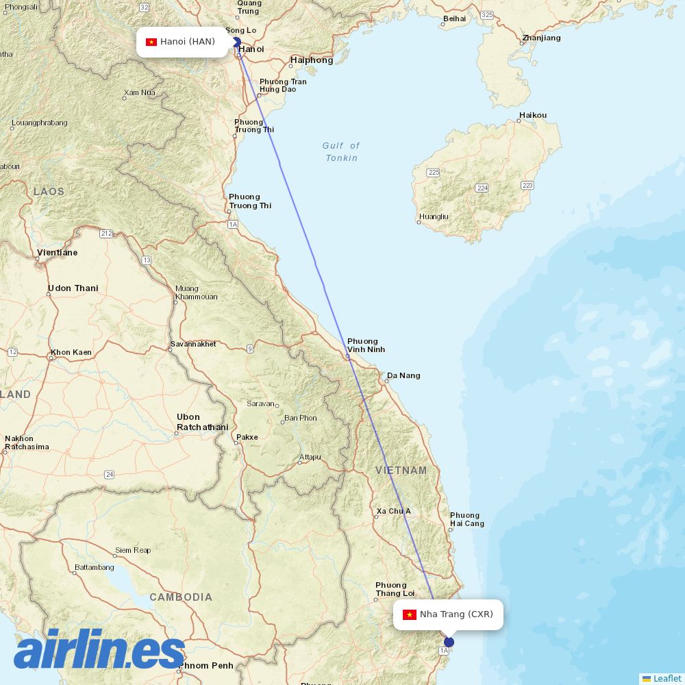 Bamboo Airways at CXR route map
