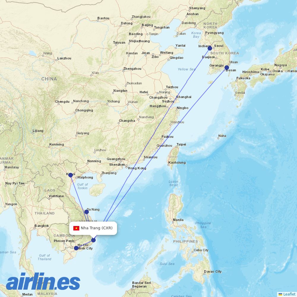 Vietnam Airlines at CXR route map