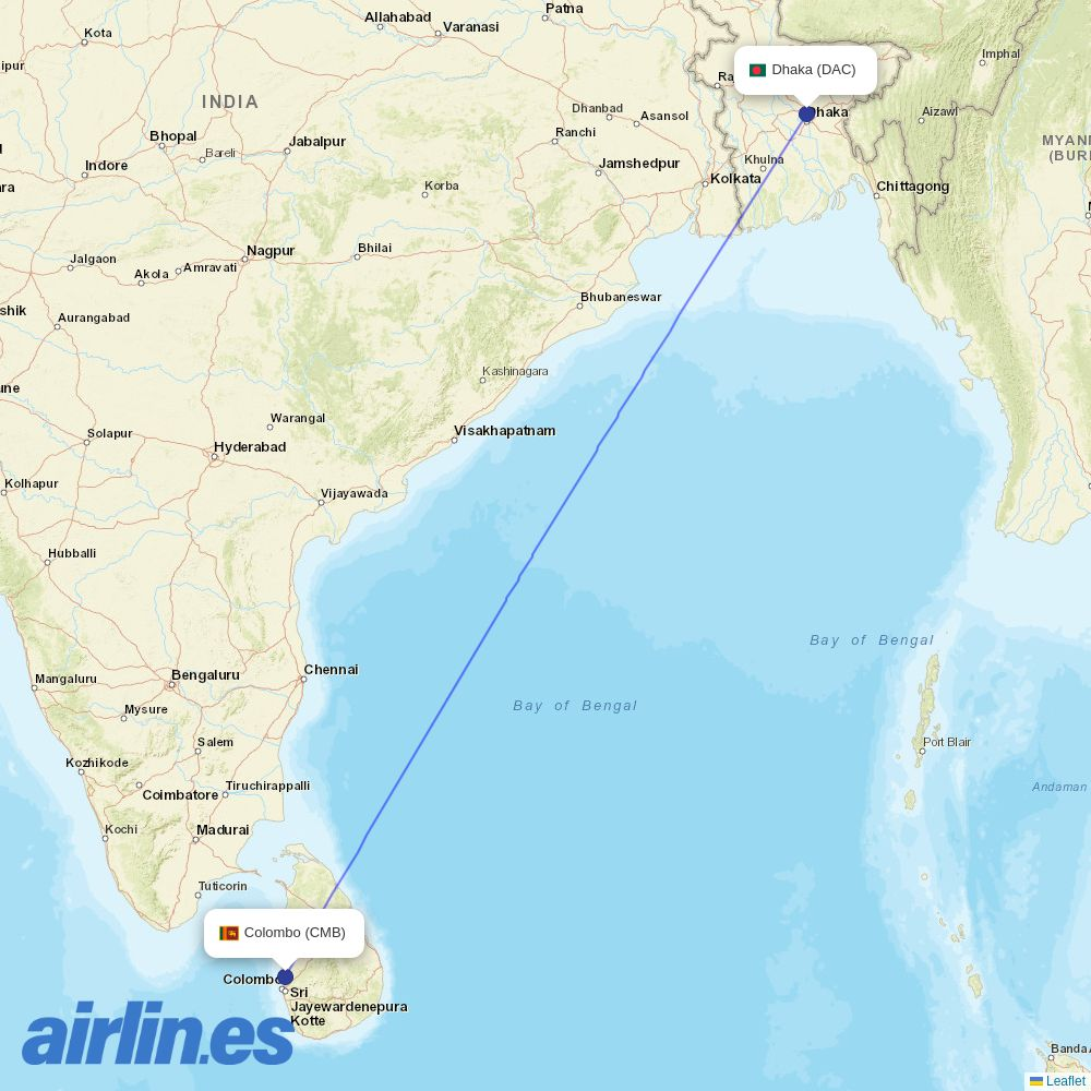 FitsAir at DAC route map