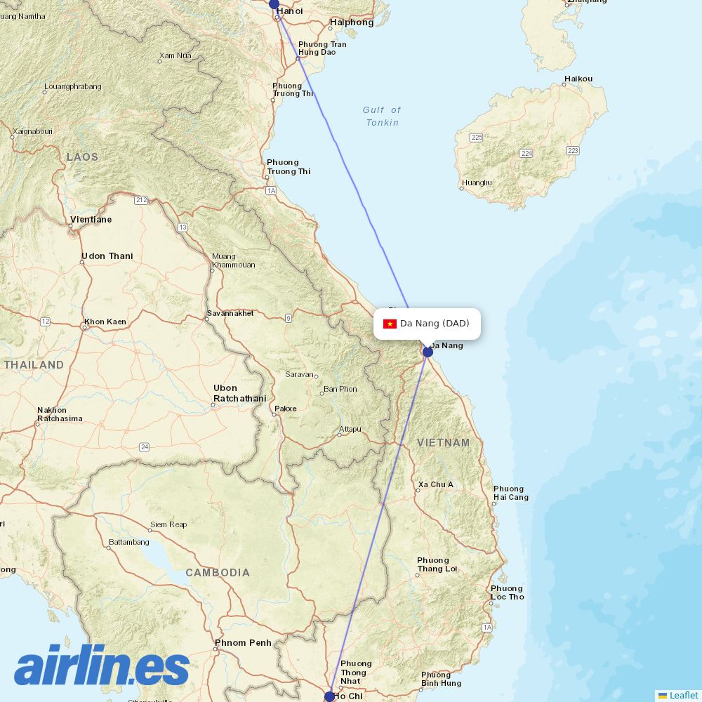 Bamboo Airways at DAD route map