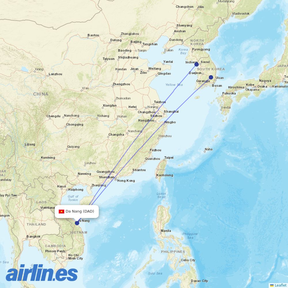 T´Way Air at DAD route map