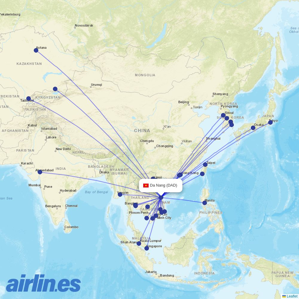 Air Premia at DAD route map