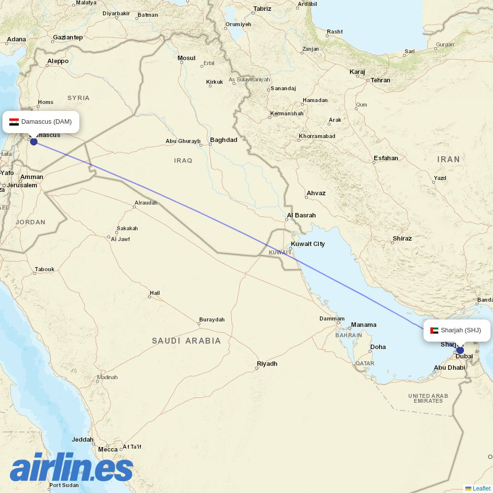 Air Arabia at DAM route map