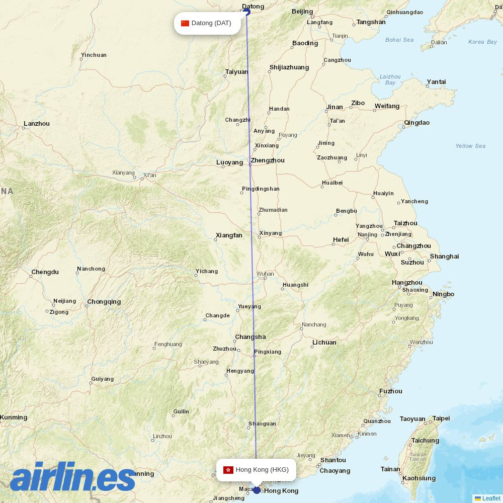 Greater Bay Airlines at DAT route map