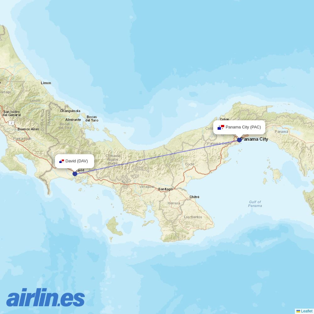 Air Panama at DAV route map