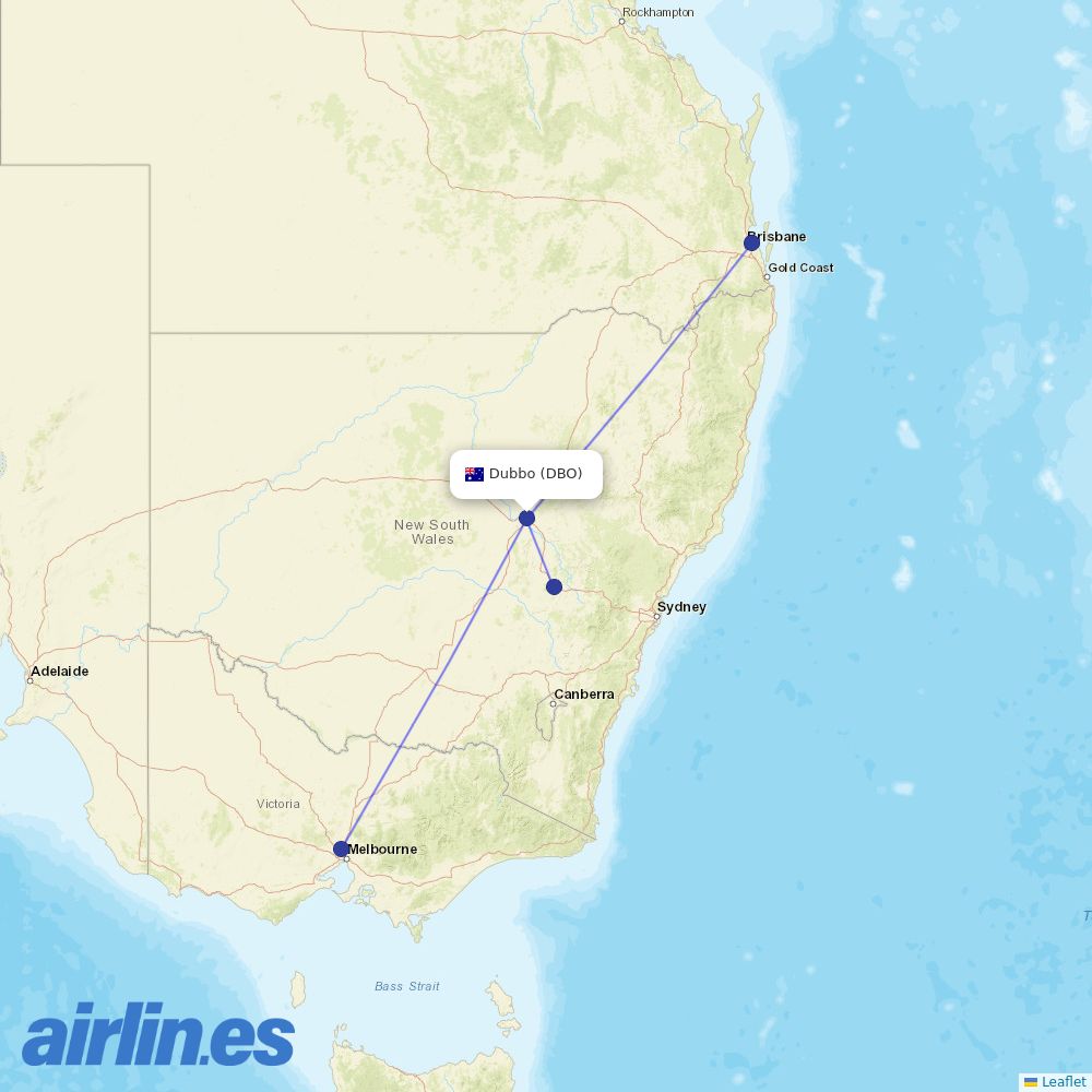 Link Airways at DBO route map