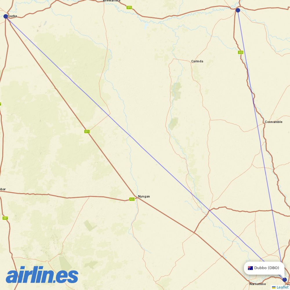 Air Link at DBO route map