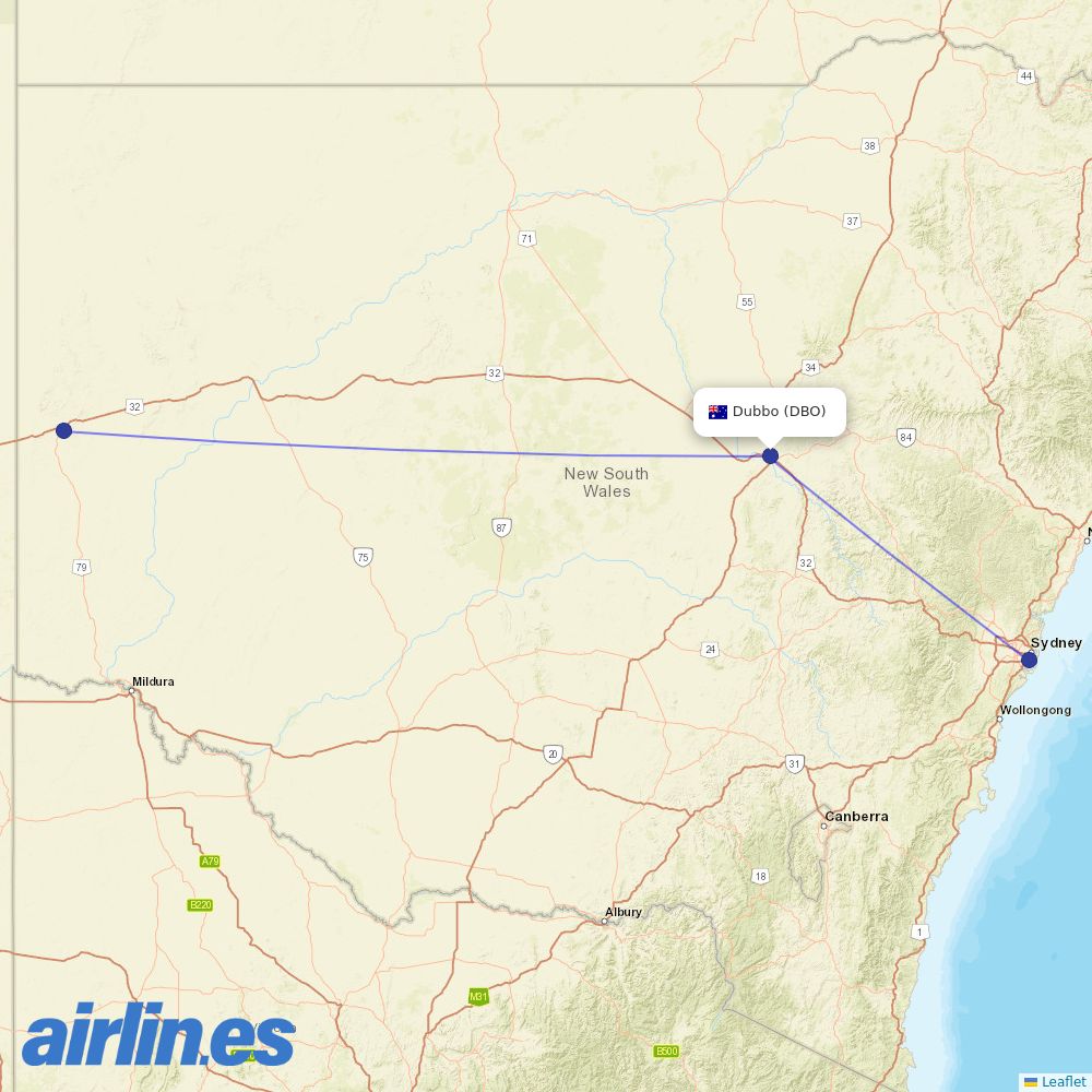 Rex at DBO route map