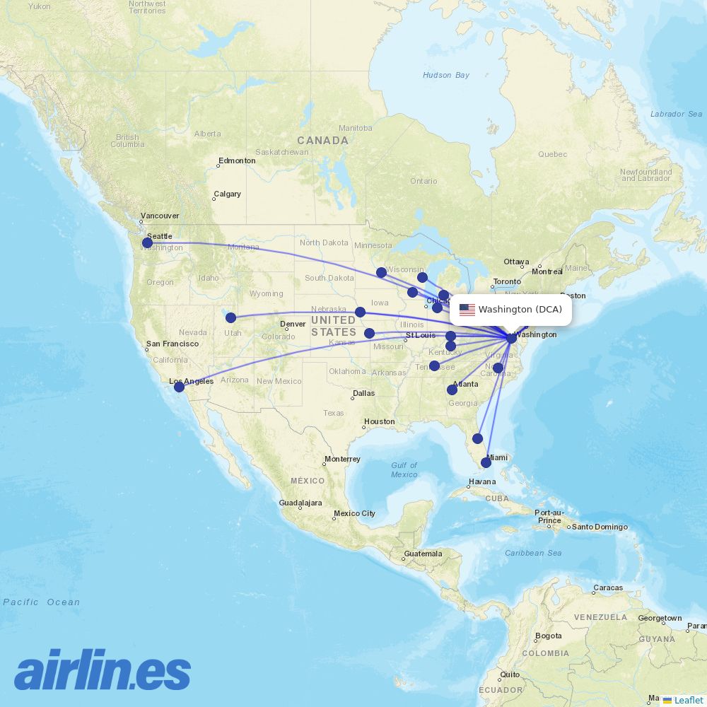 Delta at DCA route map