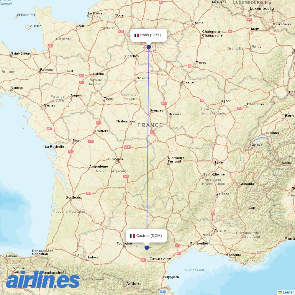 Chalair at DCM route map