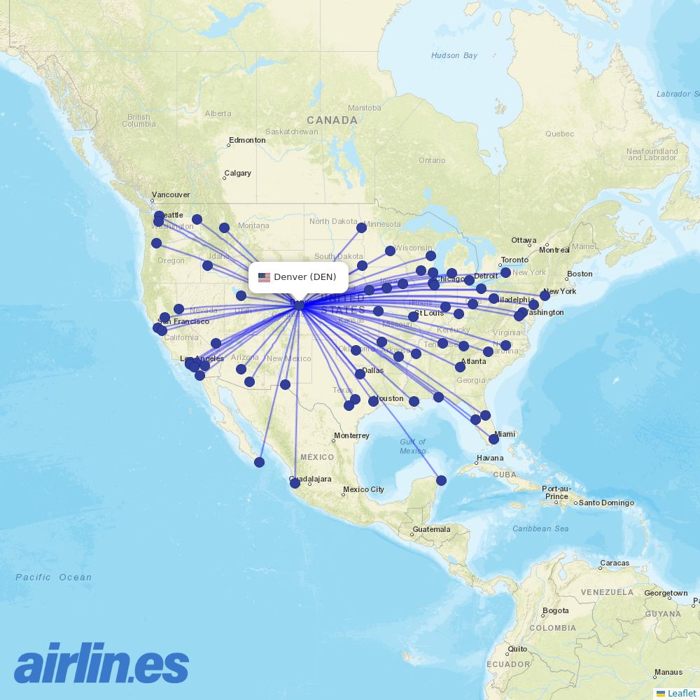 Frontier at DEN route map