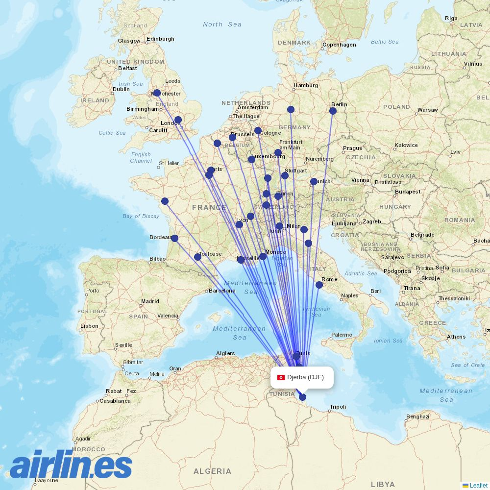 Neos at DJE route map