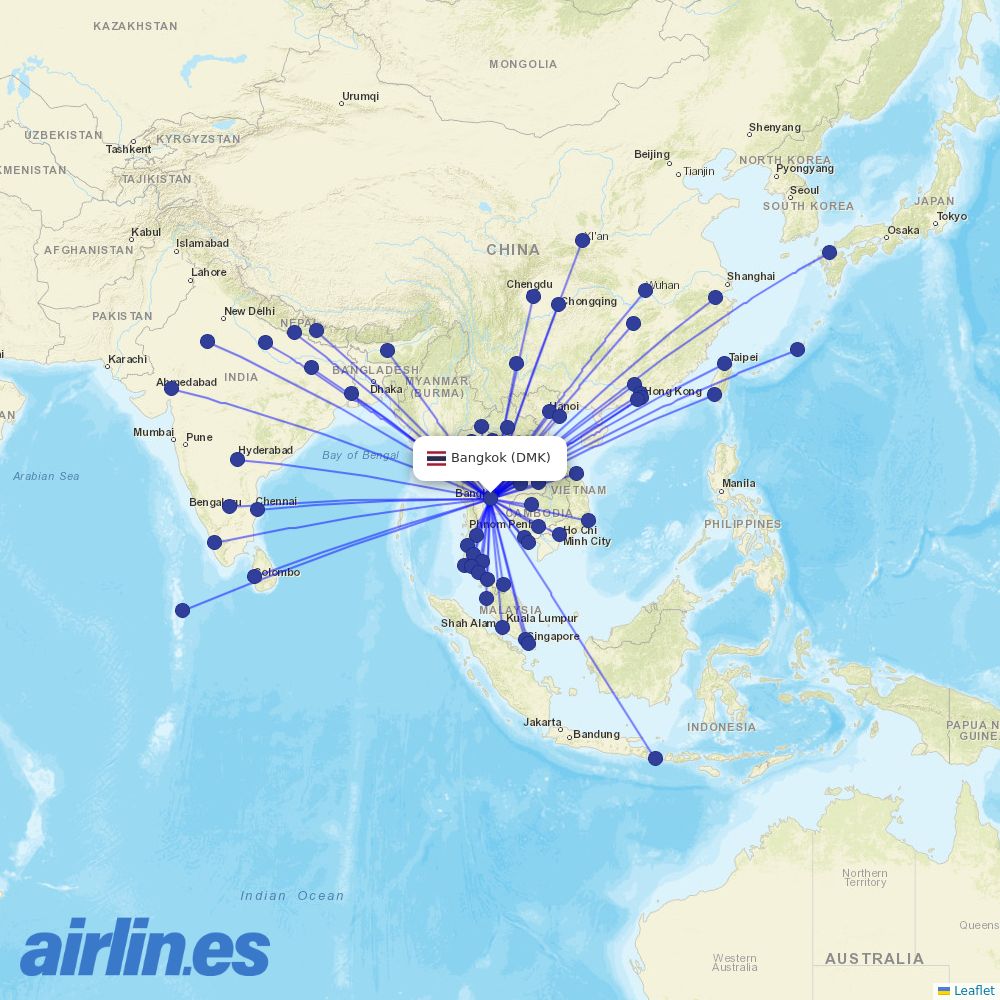 Thai AirAsia at DMK route map