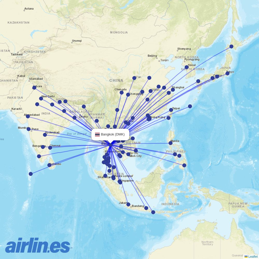 Bangkok Airways at DMK route map
