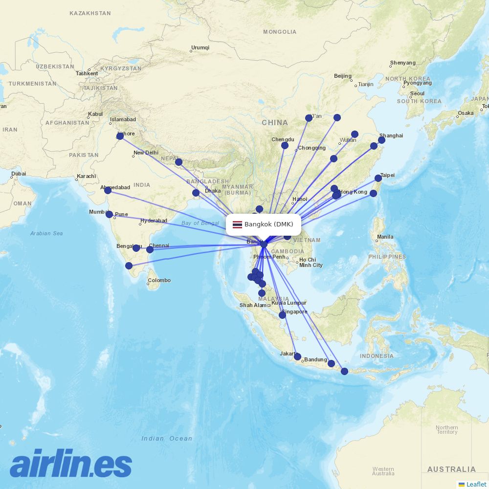 Thai Lion Air at DMK route map