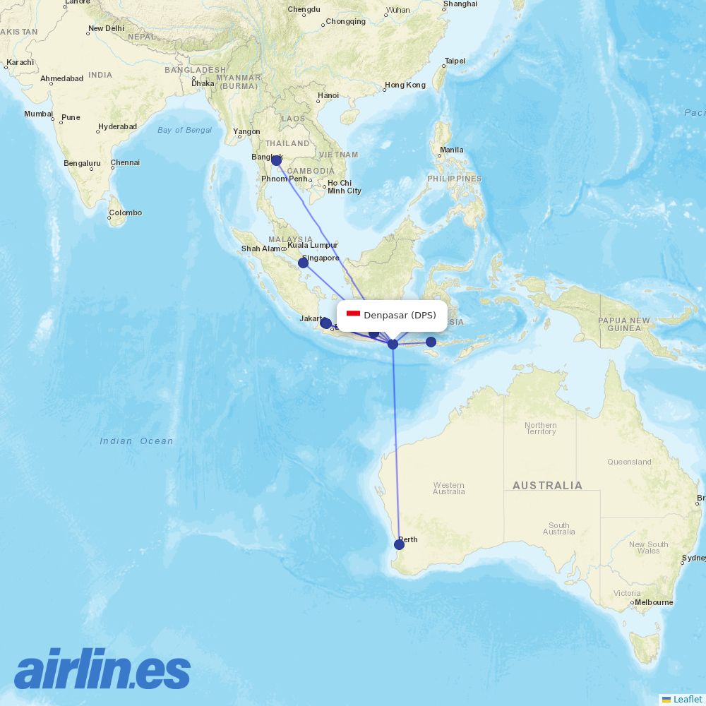 Batik Air at DPS route map