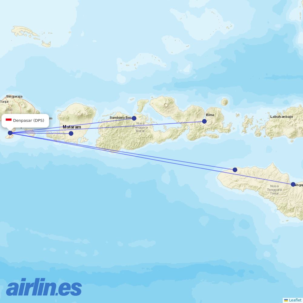 Wings Air at DPS route map