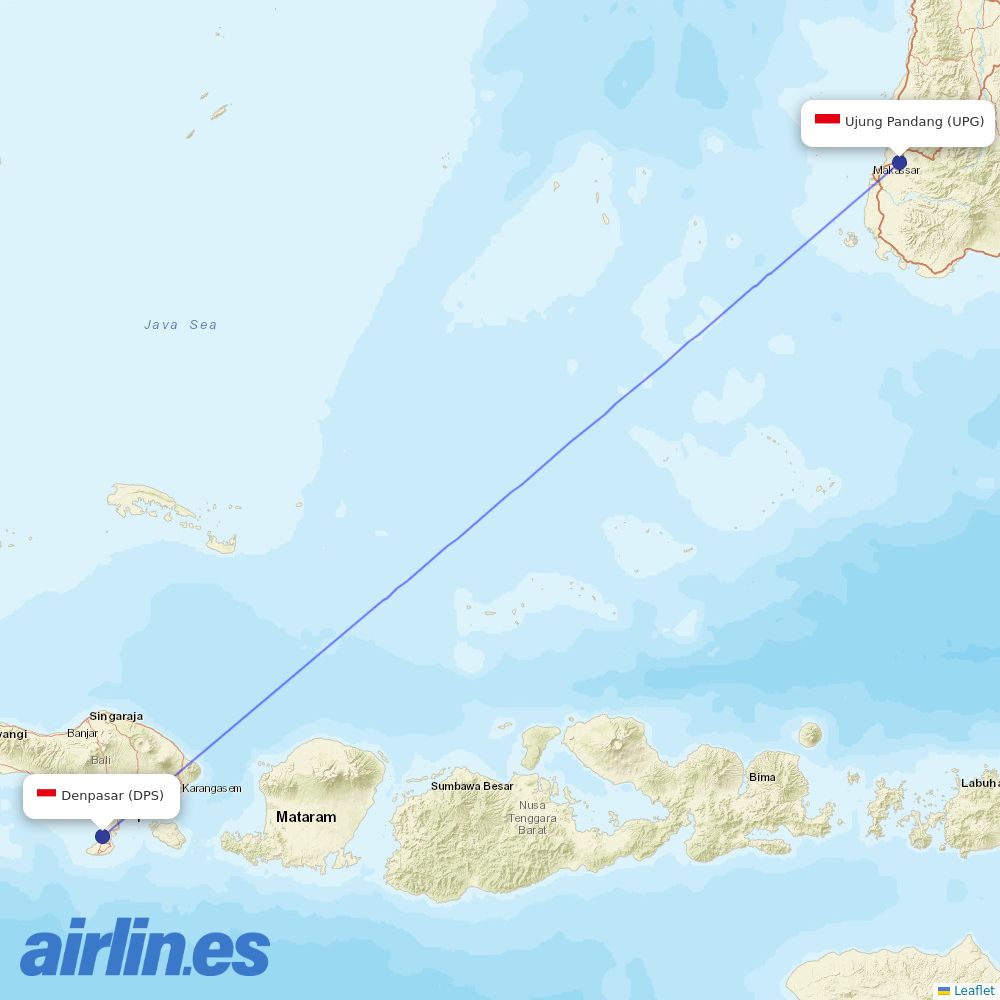 Sriwijaya Air at DPS route map
