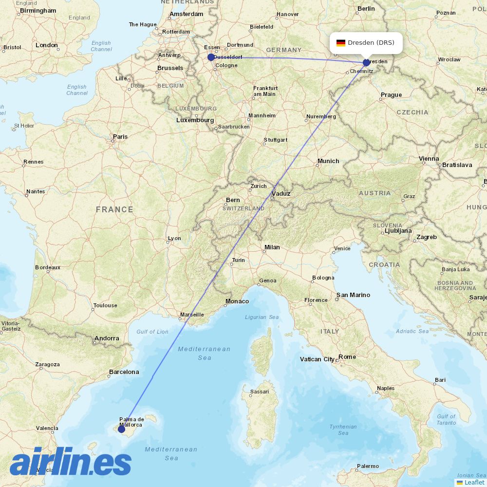 Eurowings from Dresden destination map