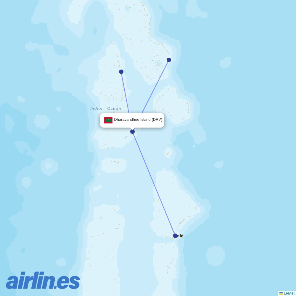 Maldivian at DRV route map
