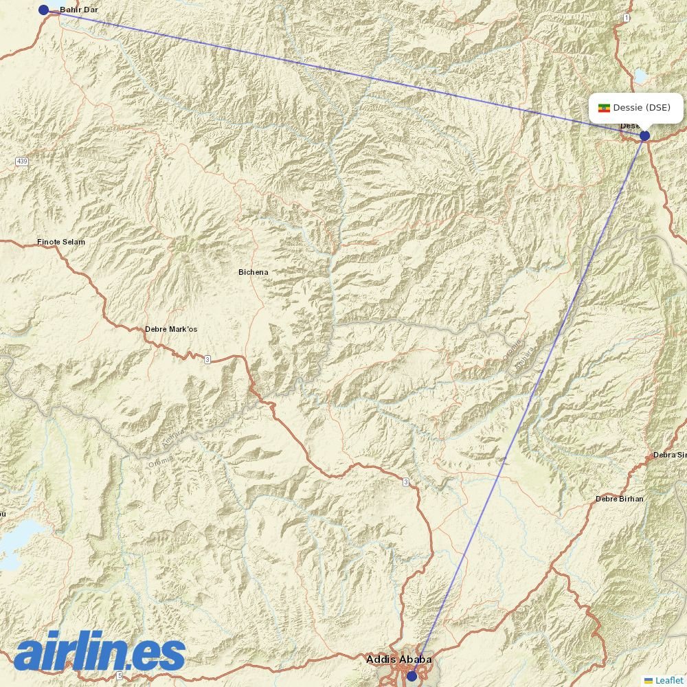 Ethiopian at DSE route map