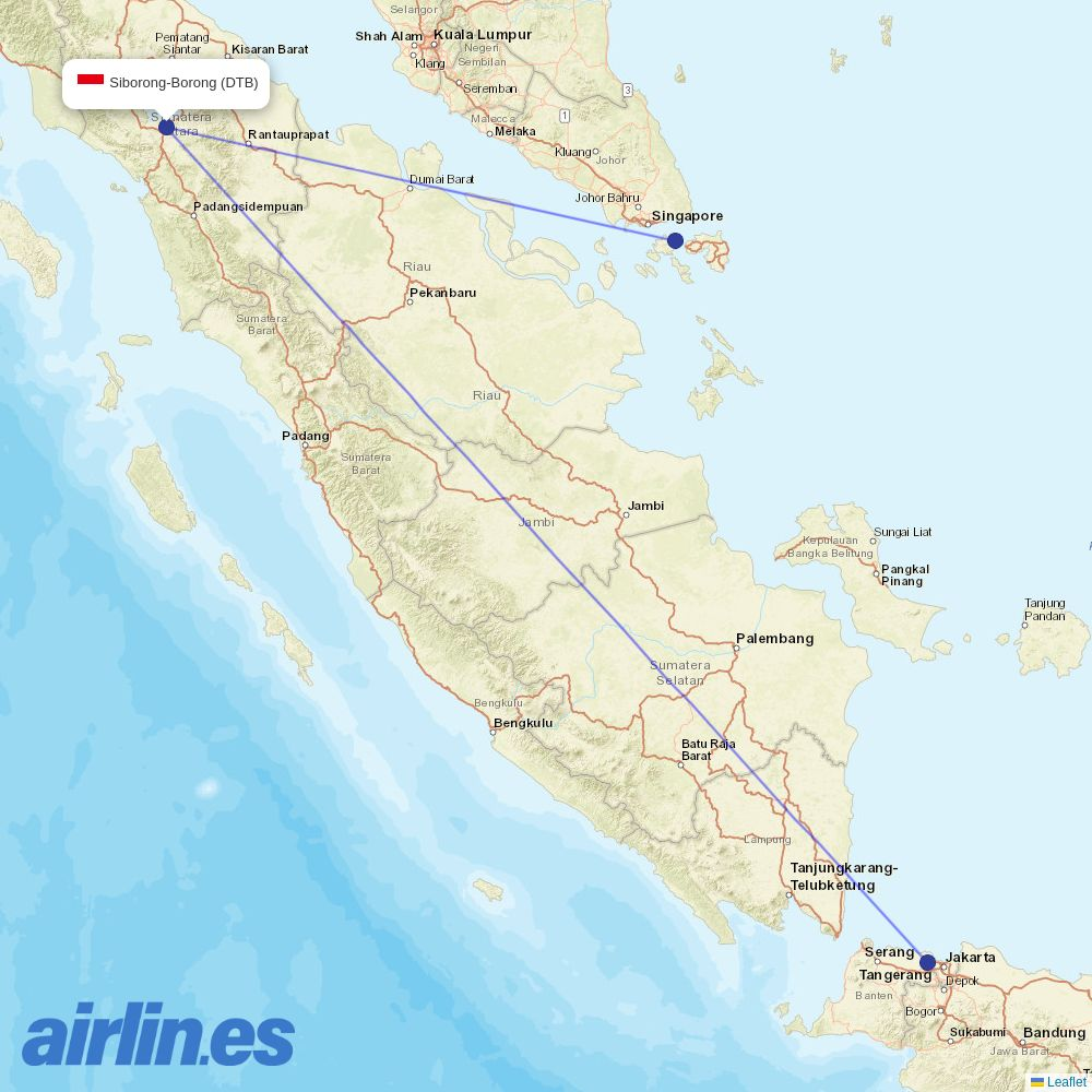 Super Air Jet from Silangit Airport destination map