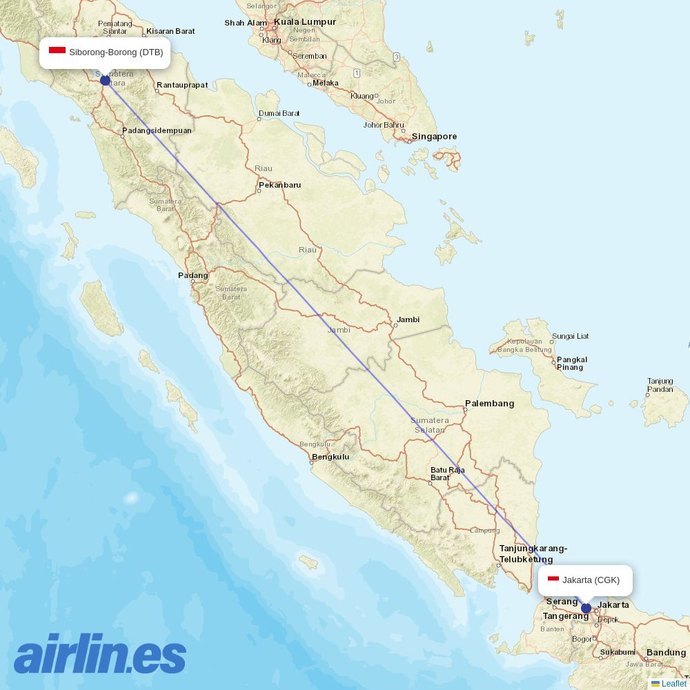 Indonesia AirAsia at DTB route map