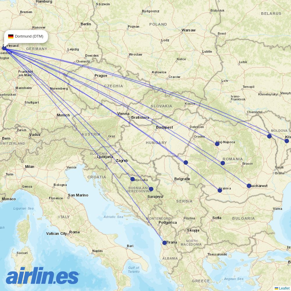 Wizz Air Malta from Dortmund destination map