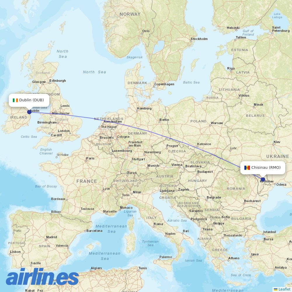 Fly One at DUB route map