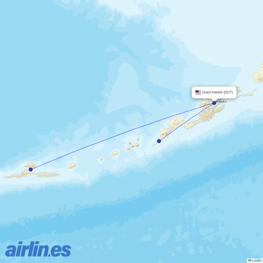 Sky Gabon from Unalaska destination map