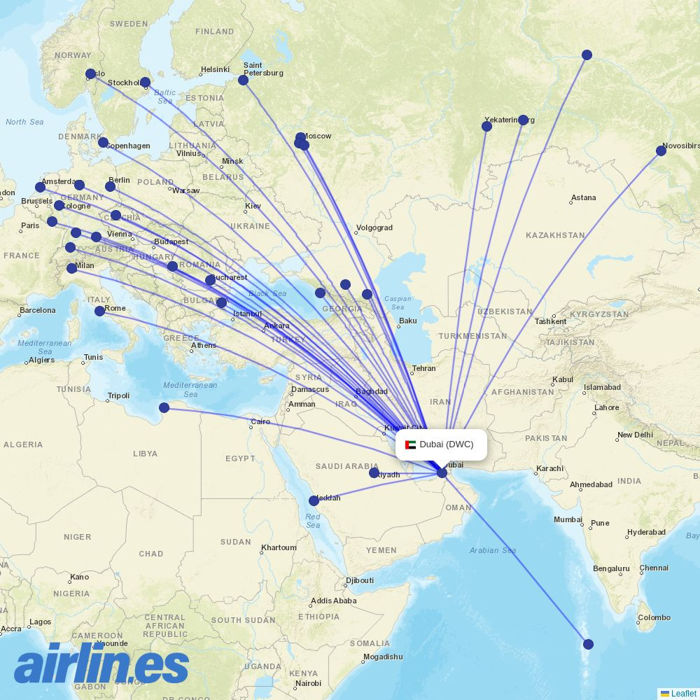 Eurowings from Dubai Al Maktoum destination map