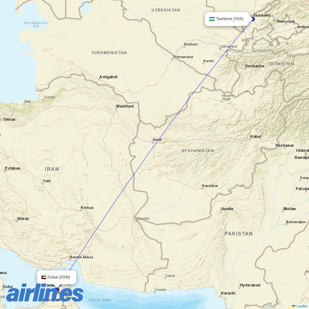 Centrum Air at DXB route map