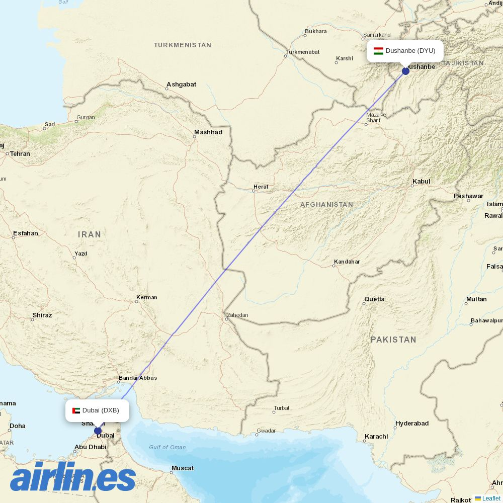 Somon Air at DXB route map