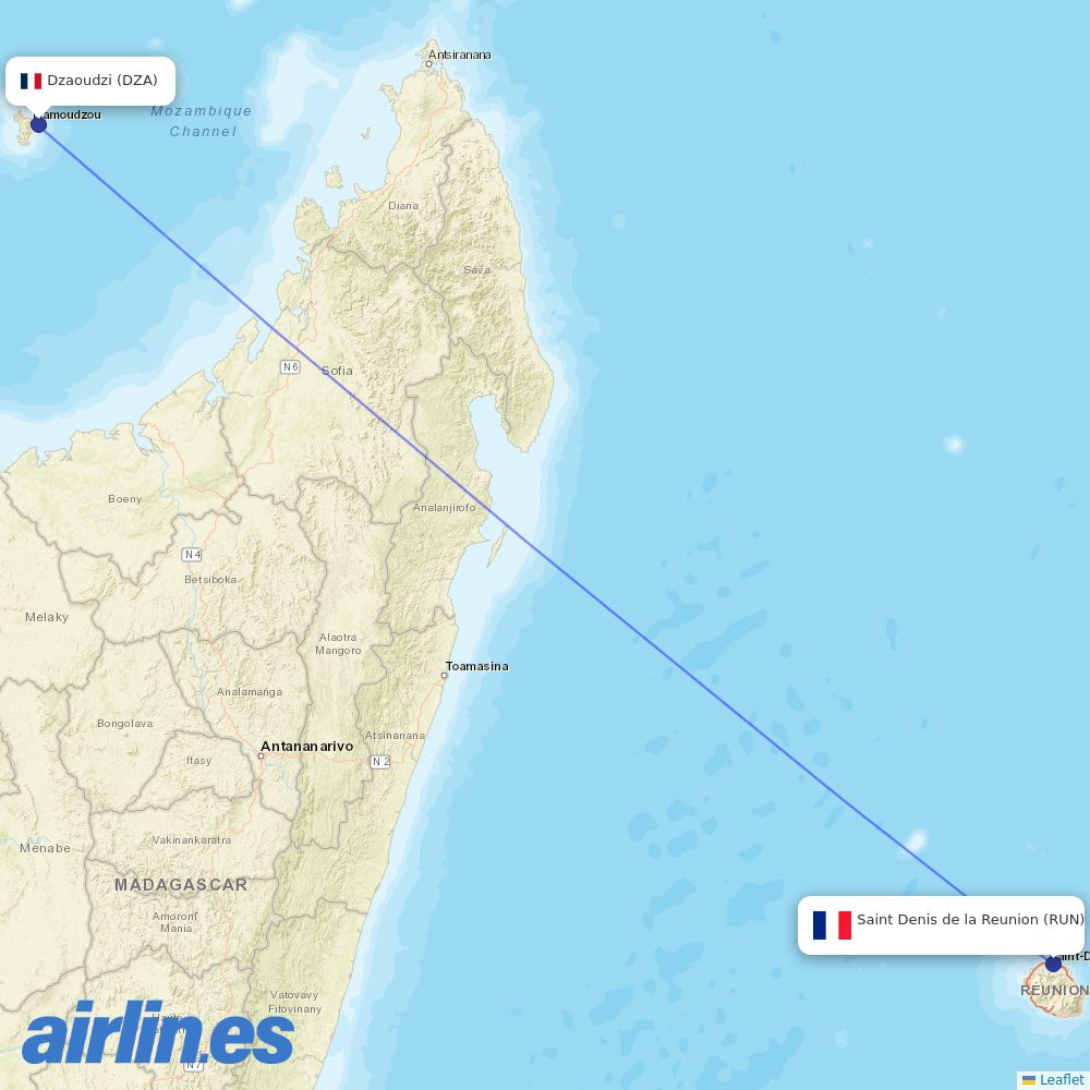 Corsair at DZA route map