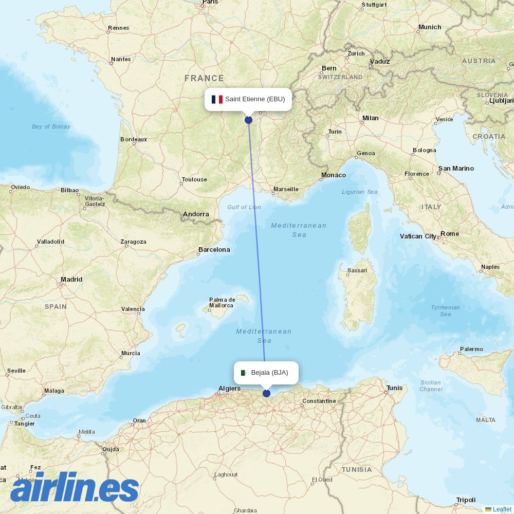 ASL Airlines France at EBU route map