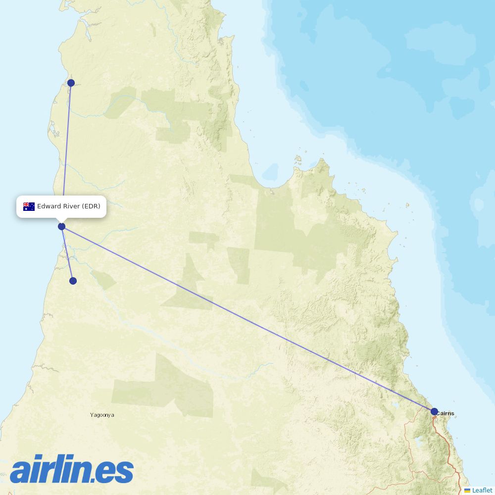 Skytrans at EDR route map