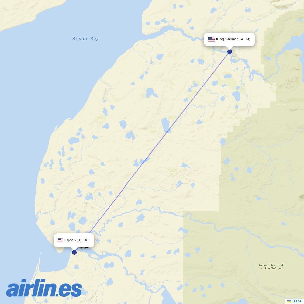Sky Gabon from Egegik Airport destination map