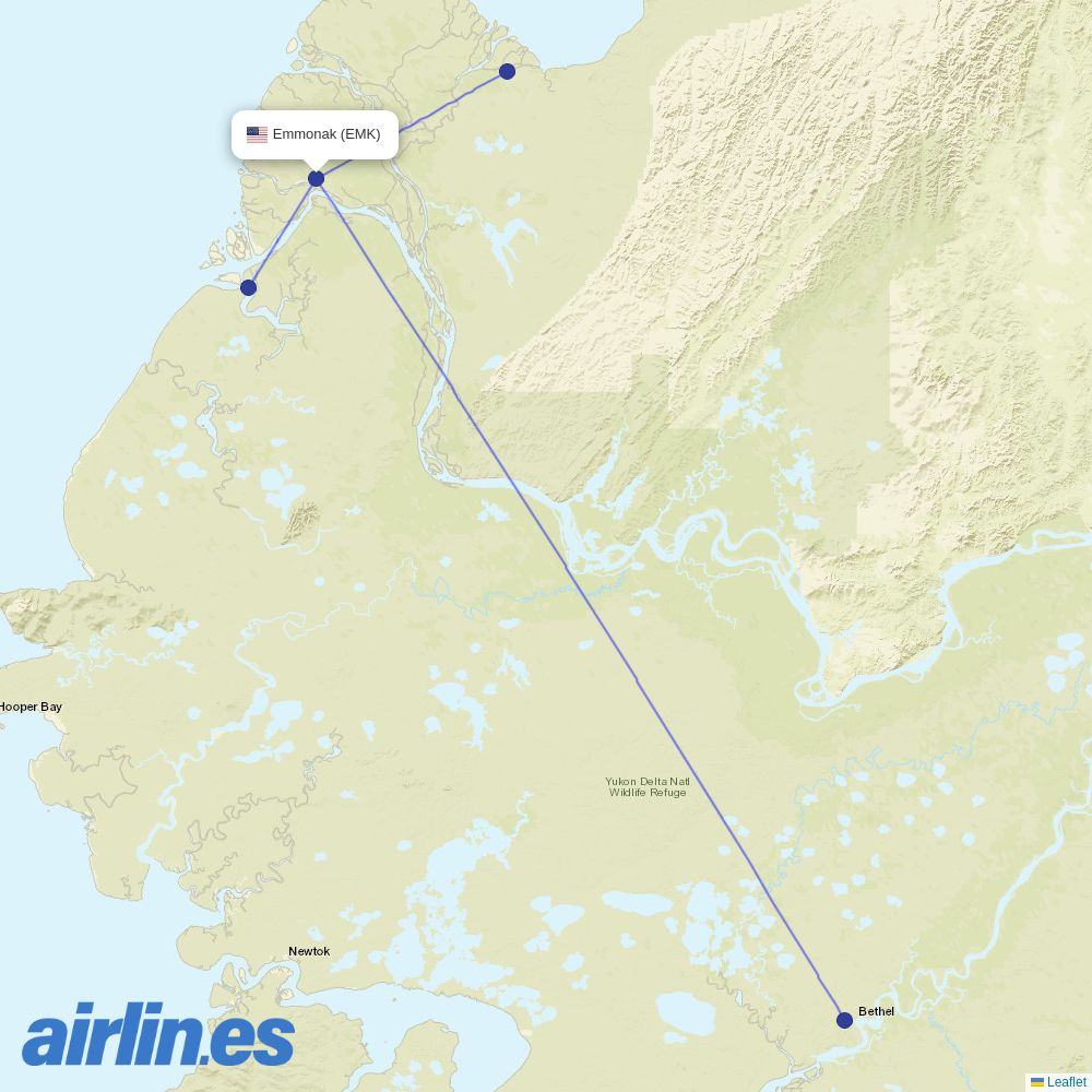Sky Gabon from Emmonak Airport destination map