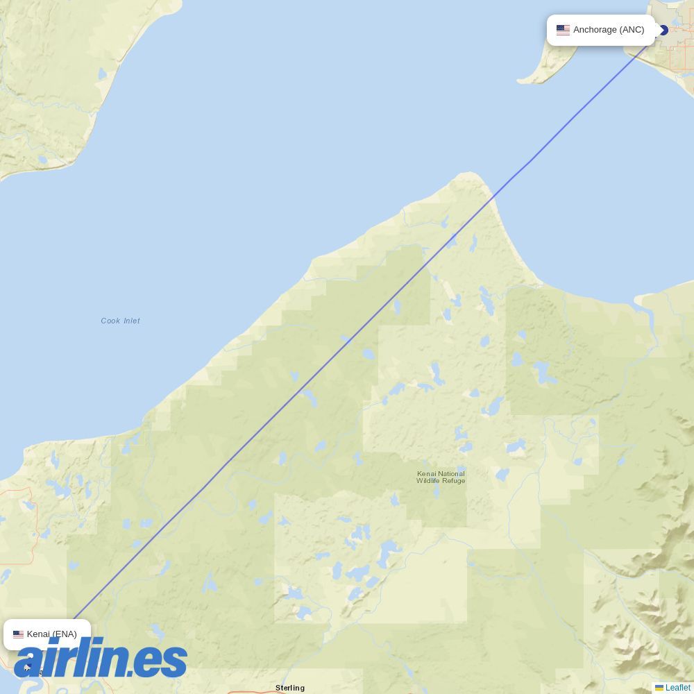 Sky Gabon at ENA route map
