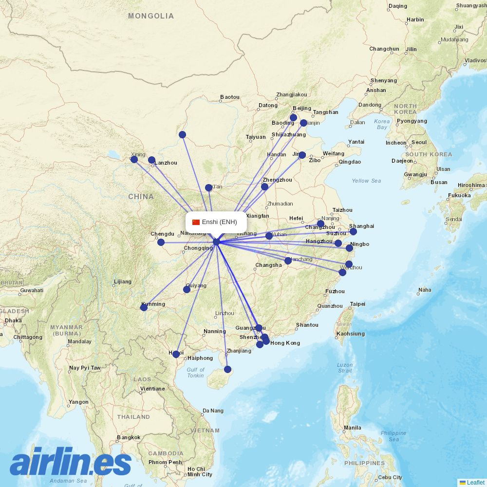 Loong Air at ENH route map