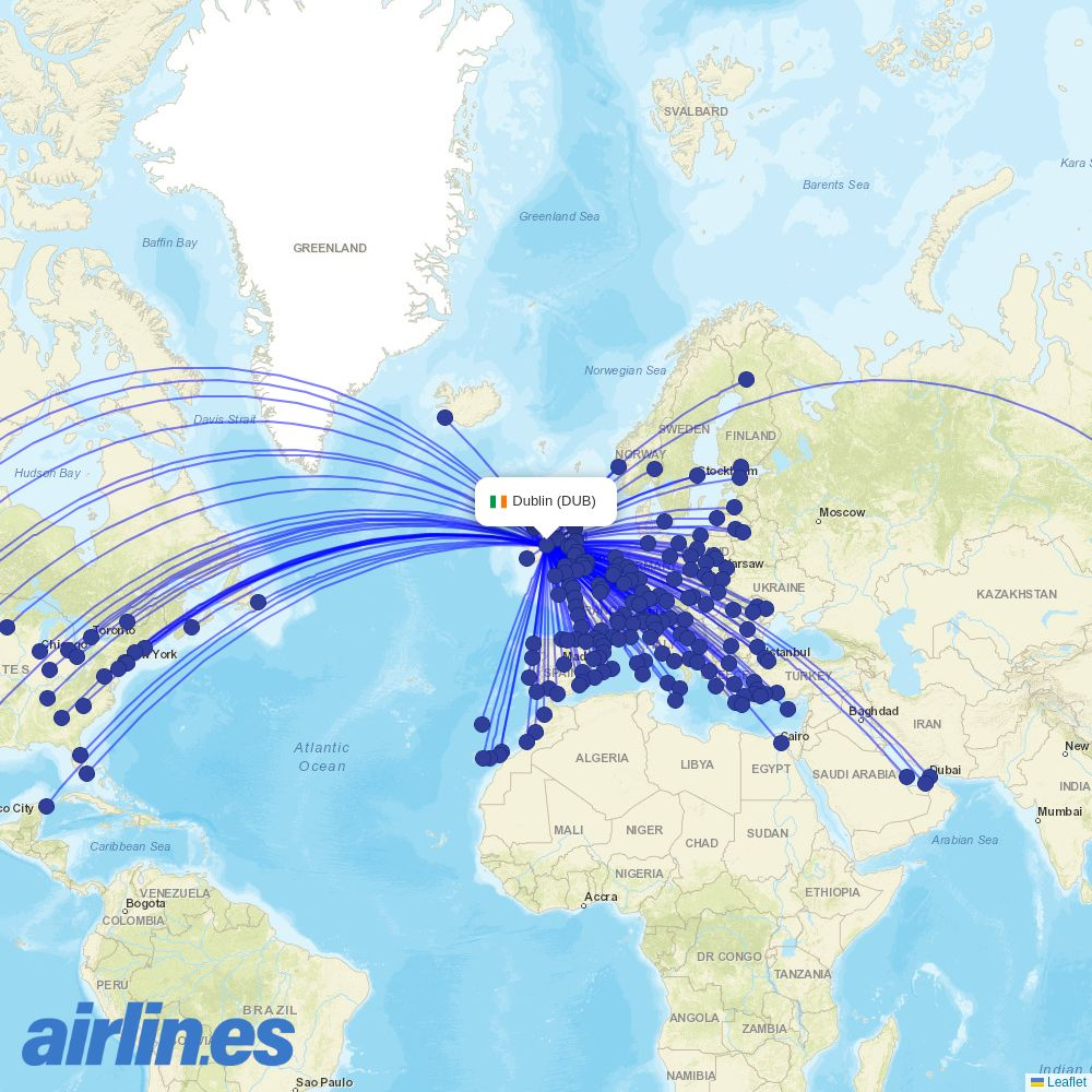 Pegasus from Erfurt destination map