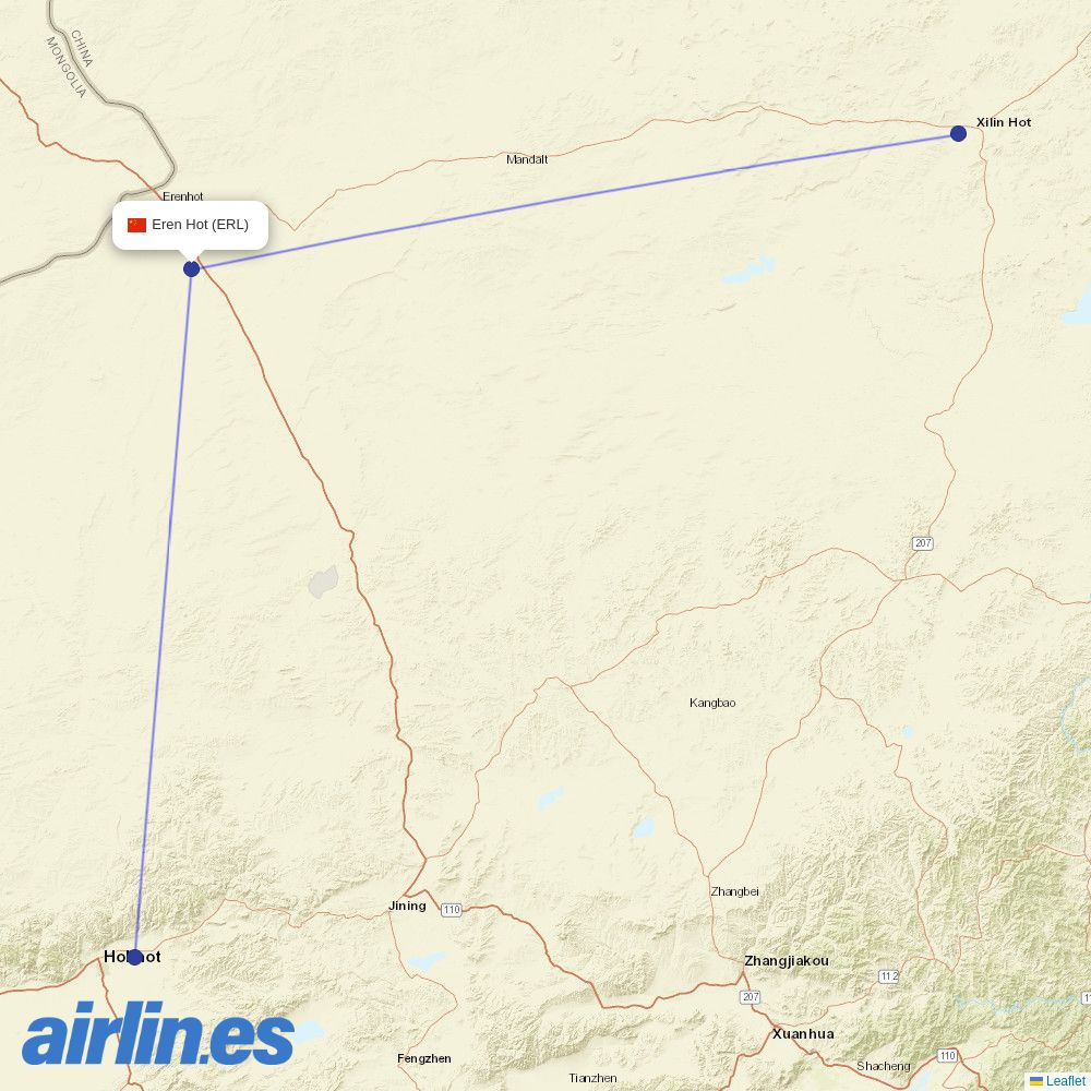 Gestair from Eren Hot Airport destination map