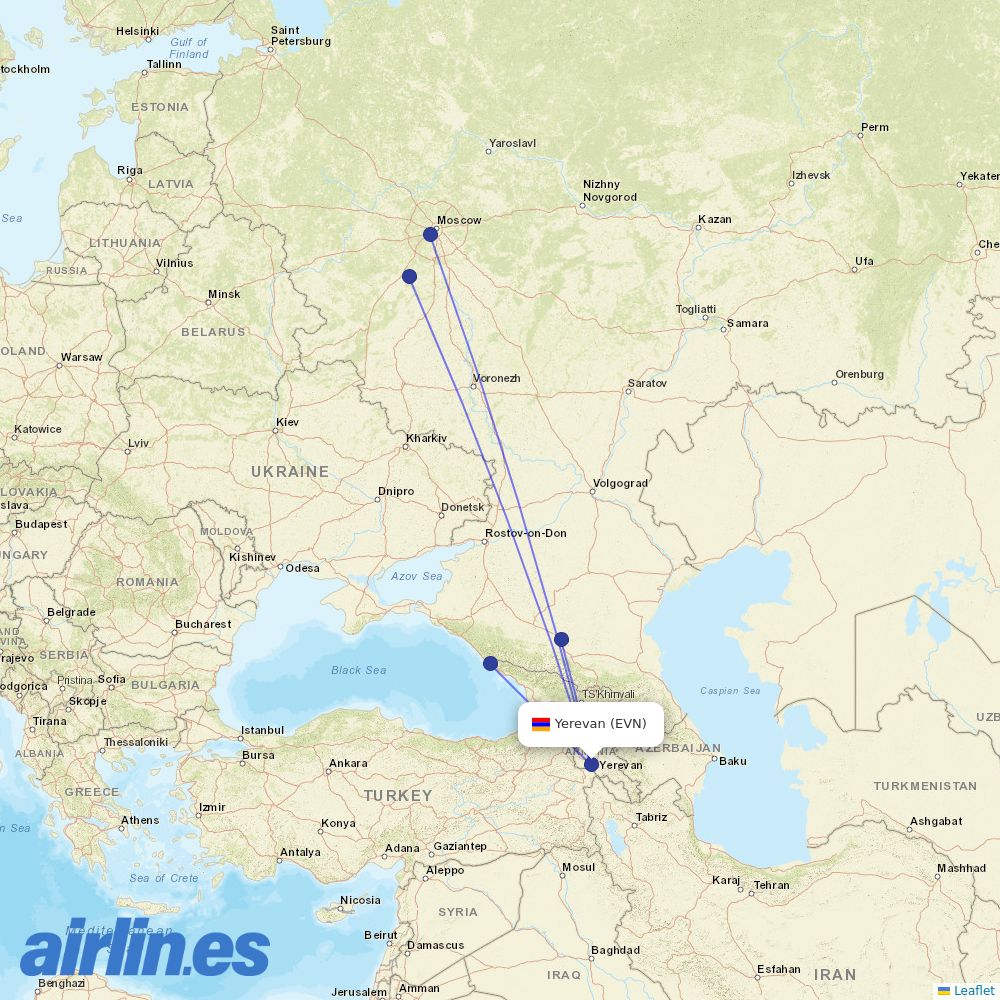 Azimuth at EVN route map