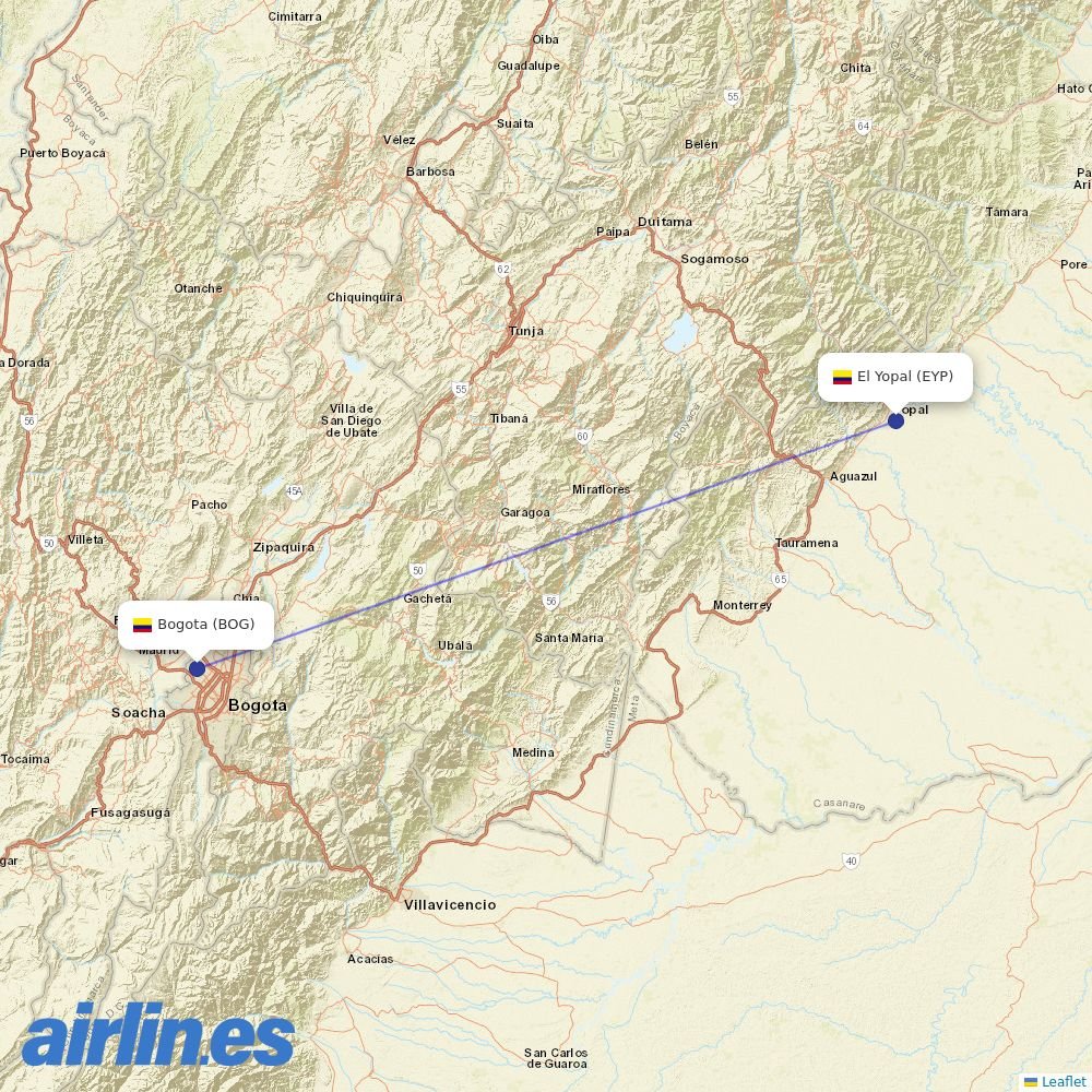 Clic Air at EYP route map