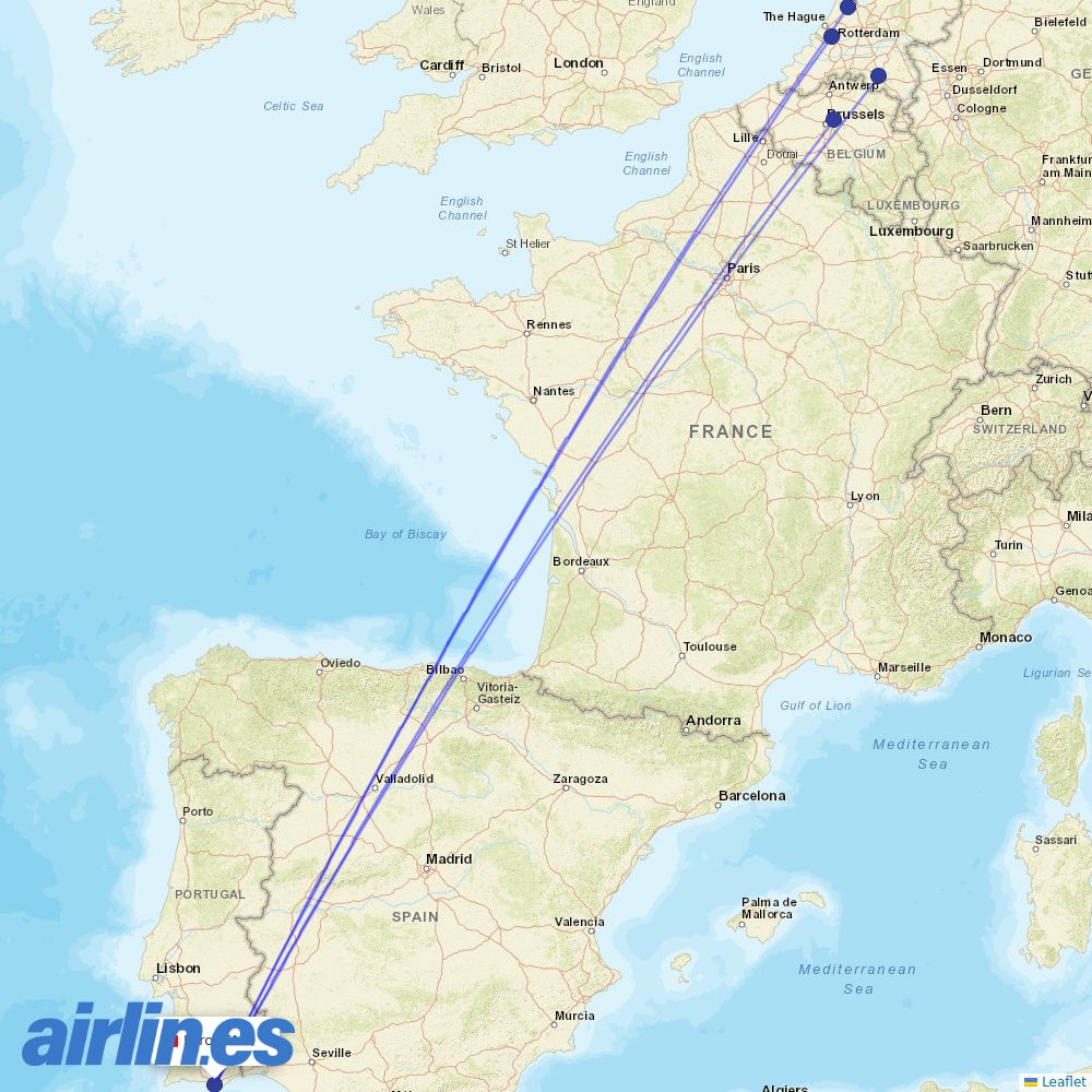Transavia from Faro Airport destination map